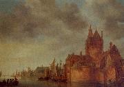 A Castle by a River with Shipping at a Quay Jan van  Goyen